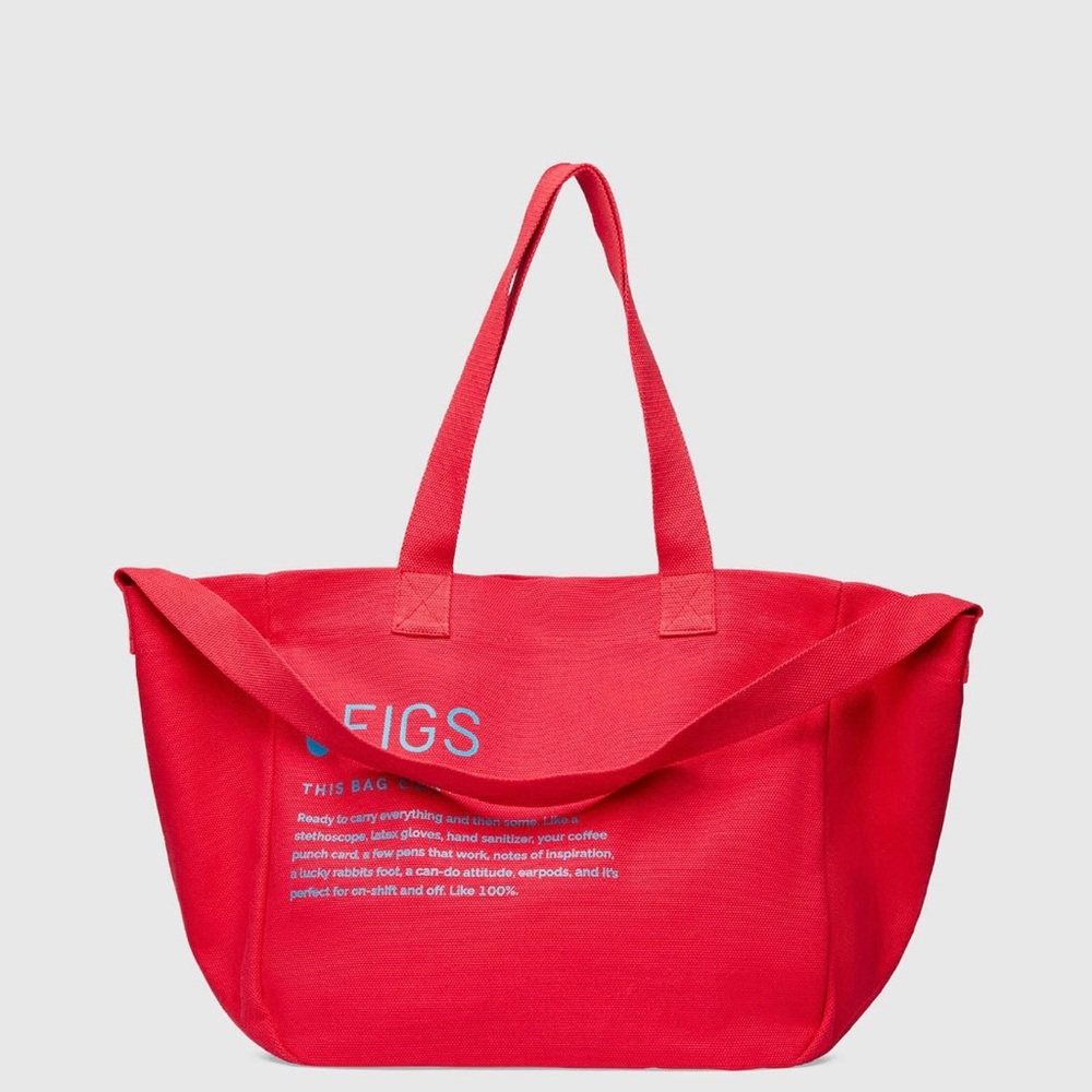FIGS LIMITED EDITION CANVAS TOTE POP RED
